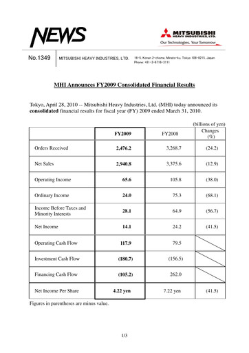 Vorschaubild Mitsubishi Heavy Industries Finanzbericht 2009