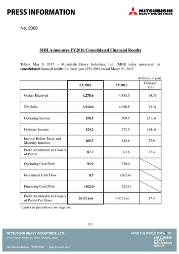 Vorschaubild Mitsubishi Heavy Industries Finanzbericht 2016