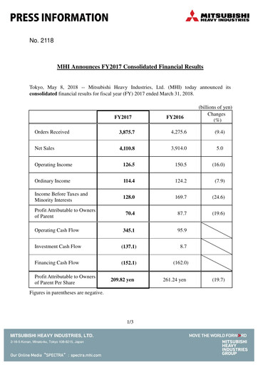 Vorschaubild Mitsubishi Heavy Industries Finanzbericht 2017