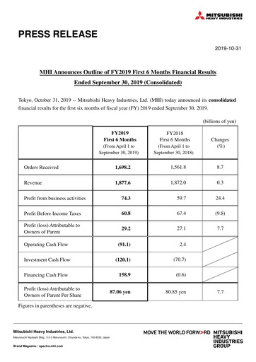 Thumbnail Mitsubishi Heavy Industries Half-year Report 2019-h1