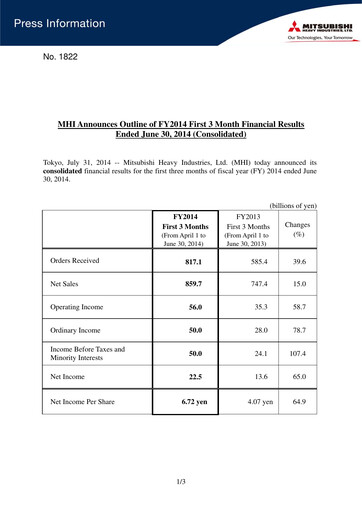 Vorschaubild Mitsubishi Heavy Industries Quartalsbericht 2014-q1