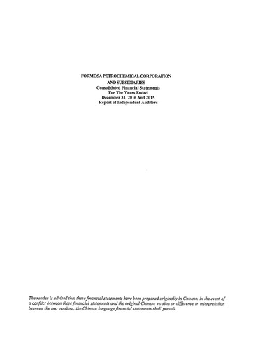 Thumbnail Formosa Petrochemical
 Financial Statement 2016