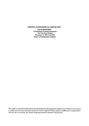 Thumbnail Formosa Petrochemical
 Financial Statement 2017