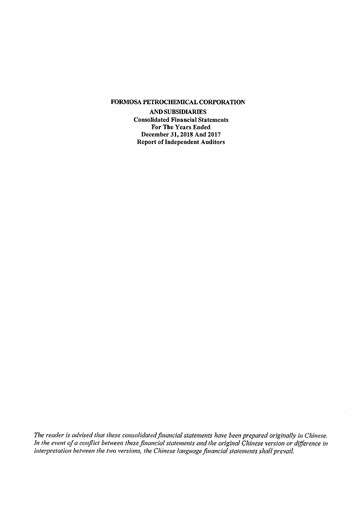 Thumbnail Formosa Petrochemical
 Financial Statement 2018