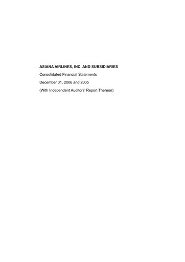 Thumbnail Asiana Airlines
 Financial Statement 2005-2006