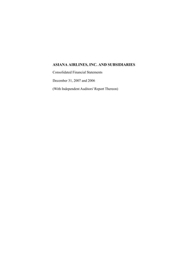 Thumbnail Asiana Airlines
 Financial Statement 2006-2007