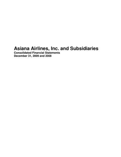 Thumbnail Asiana Airlines
 Financial Statement 2008-2009