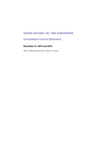 Thumbnail Asiana Airlines
 Financial Statement 2015-2016