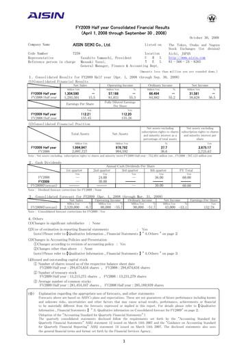 Thumbnail Aisin Seiki
 Half-year Report 2009-h1