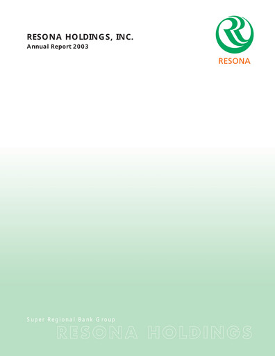 Thumbnail Resona Holdings
 Annual Report 2003