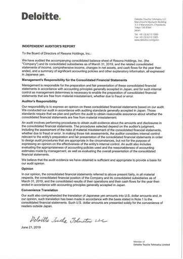 Thumbnail Resona Holdings
 Financial Statement fy2019