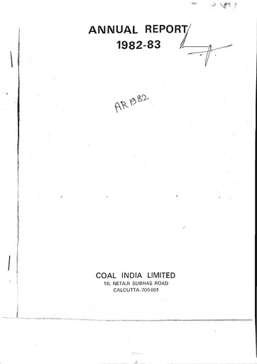 Thumbnail Coal India Annual Report 1982-1983