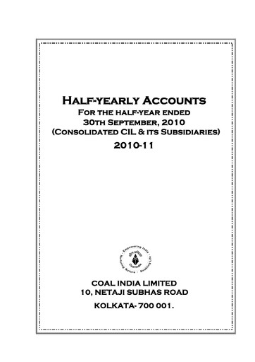 Vorschaubild Coal India Halbjahresbericht 2010-h1