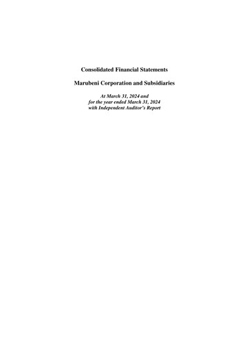 Thumbnail Marubeni
 Financial Statement fy2024