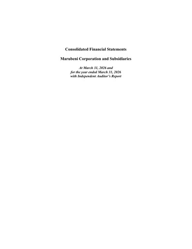 Thumbnail Marubeni
 Financial Statement fy2026