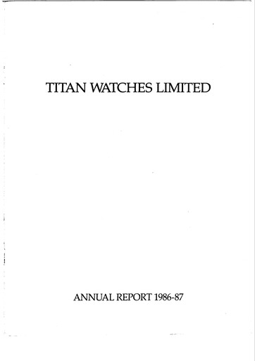 Thumbnail Titan Company Annual Report 1986-1987