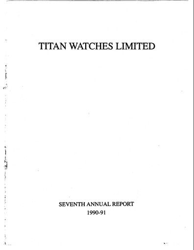 Thumbnail Titan Company Annual Report 1990-1991
