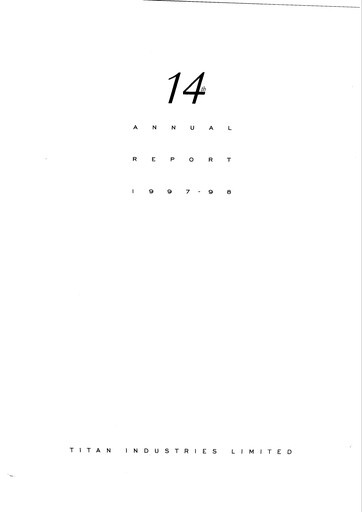 Thumbnail Titan Company Annual Report 1997-1998
