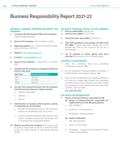 Thumbnail Titan Company ESG Report 2021-2022