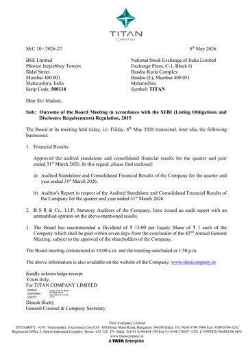 Thumbnail Titan Company Financial Statement 2025-2026