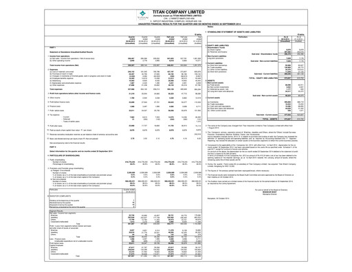 Vorschaubild Titan Company Quartalsbericht 2014-q2