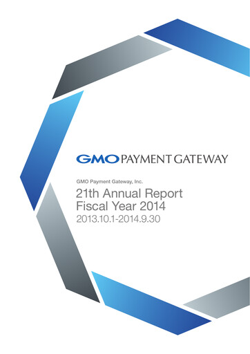 Thumbnail GMO Payment Gateway Annual Report fy2014
