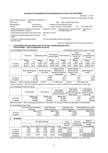 Vorschaubild GMO Payment Gateway Finanzmitteilung fy2019