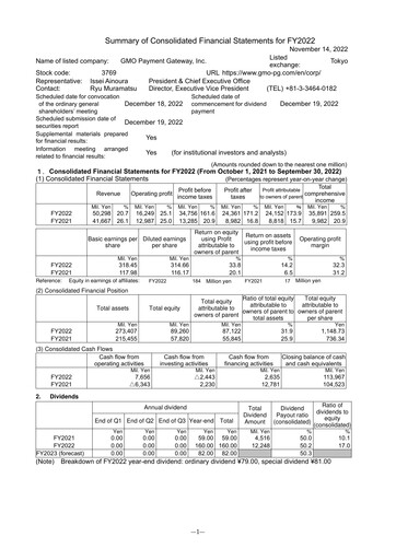 Vorschaubild GMO Payment Gateway Finanzmitteilung fy2022