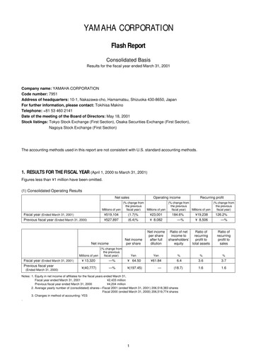 Thumbnail Yamaha Financial Statement fy2001