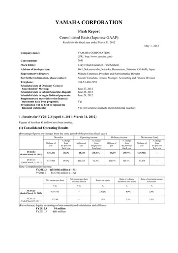 Thumbnail Yamaha Financial Statement fy2012