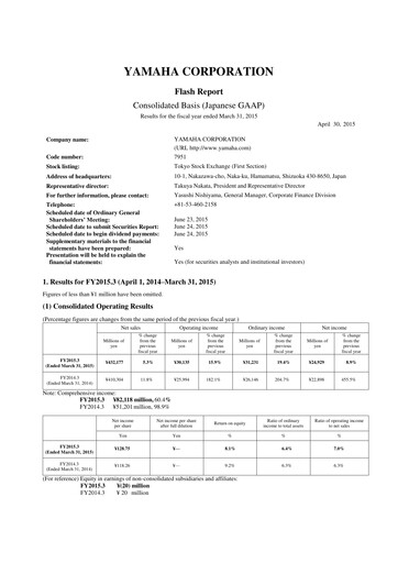 Thumbnail Yamaha Financial Statement fy2015