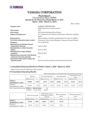 Thumbnail Yamaha Financial Statement fy2021