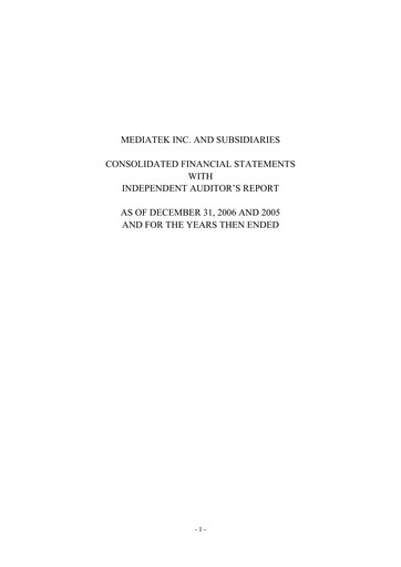 Thumbnail MediaTek Financial Statement 2006