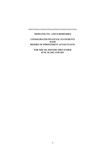 Thumbnail MediaTek Financial Statement 2012-h1