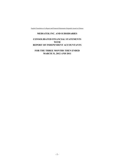 Thumbnail MediaTek Financial Statement 2012-q1