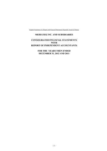 Thumbnail MediaTek Financial Statement 2012