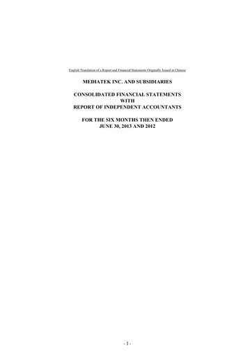 Thumbnail MediaTek Financial Statement 2013-h1