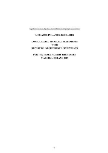 Thumbnail MediaTek Financial Statement 2014-q1