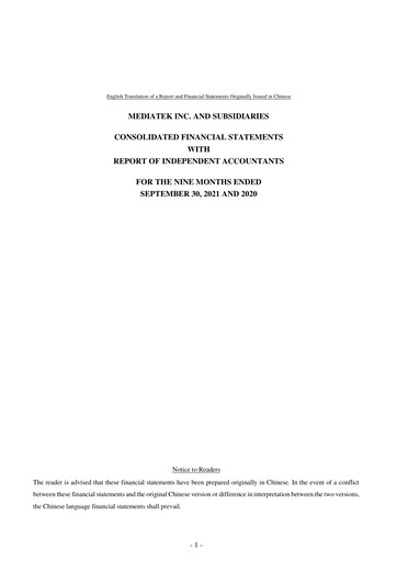 Thumbnail MediaTek Financial Statement 2021-9m