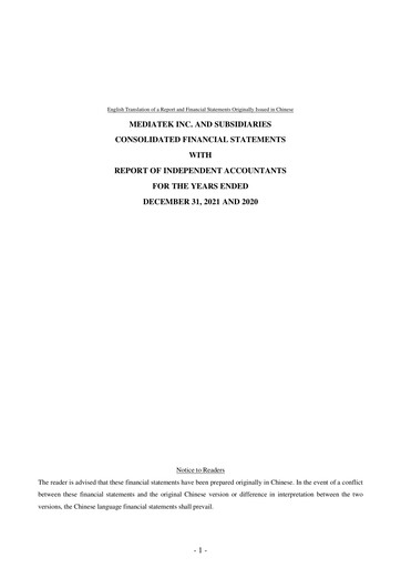 Thumbnail MediaTek Financial Statement 2021