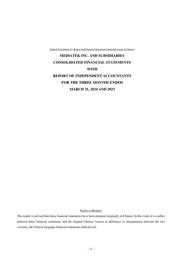 Thumbnail MediaTek Financial Statement 2024-q1