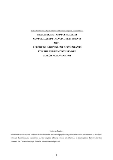 Vorschaubild MediaTek Finanzmitteilung 2026-q1