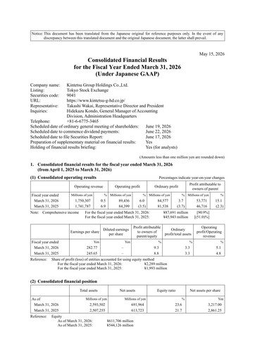 Thumbnail Kintetsu GHD Financial Statement fy2026