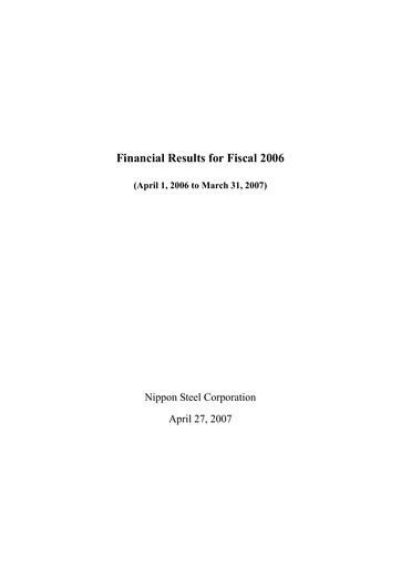 Thumbnail Nippon Steel
 Financial Statement 2006