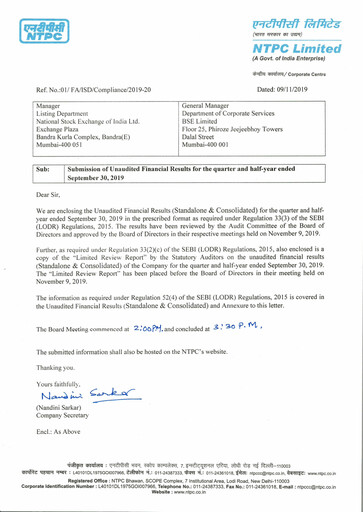 Thumbnail NTPC Limited
 Quarterly Report 2019-q2
