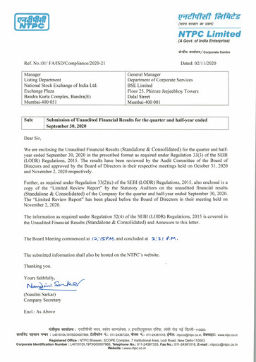 Thumbnail NTPC Limited
 Quarterly Report 2020-q2