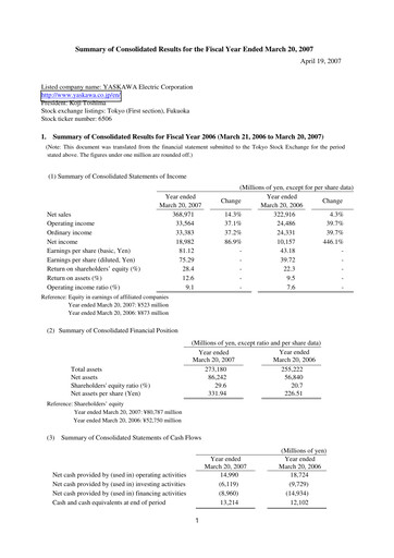 Vorschaubild Yaskawa Finanzmitteilung fy2006