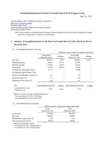 Vorschaubild Yaskawa Finanzmitteilung fy2011