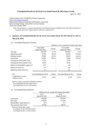 Vorschaubild Yaskawa Finanzmitteilung fy2013
