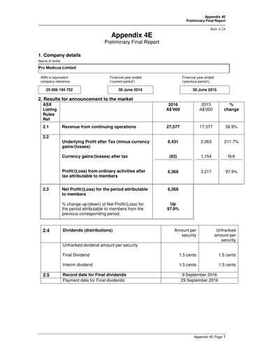 Thumbnail Pro Medicus Financial Report fy2016